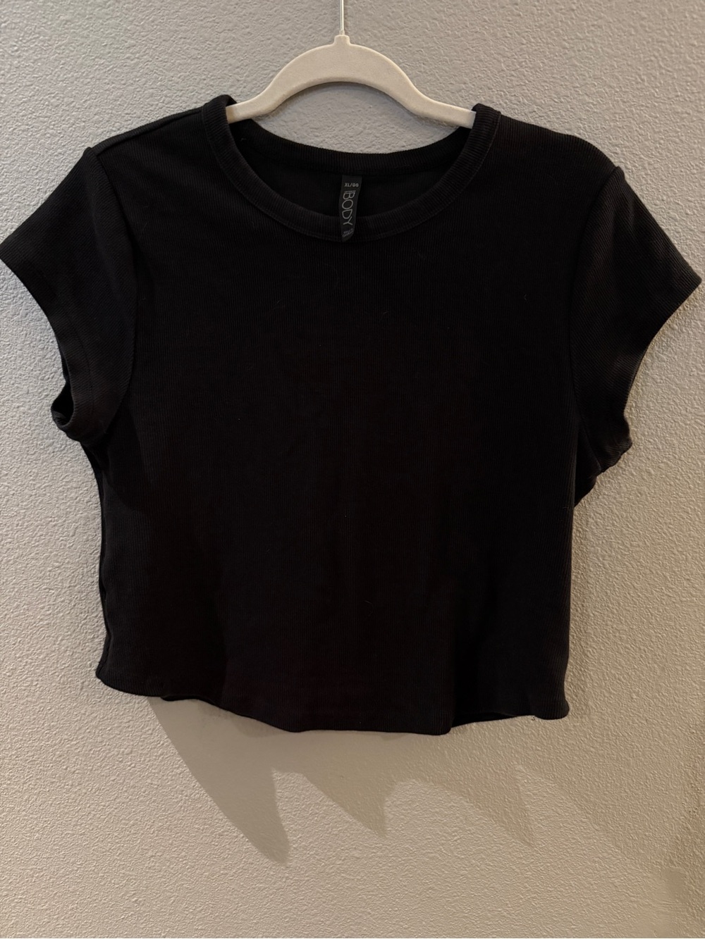 Cotton On Body Black Ribbed Cropped T-Shirt – XL